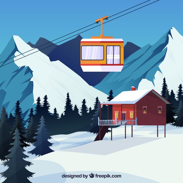 Hermoso diseño de estación de esquí