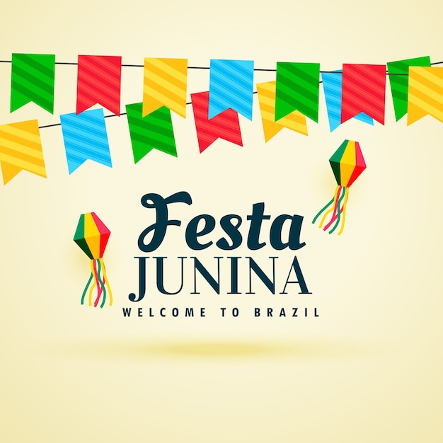 Vector gratuito hermoso diseño de festa junina con guirnaldas