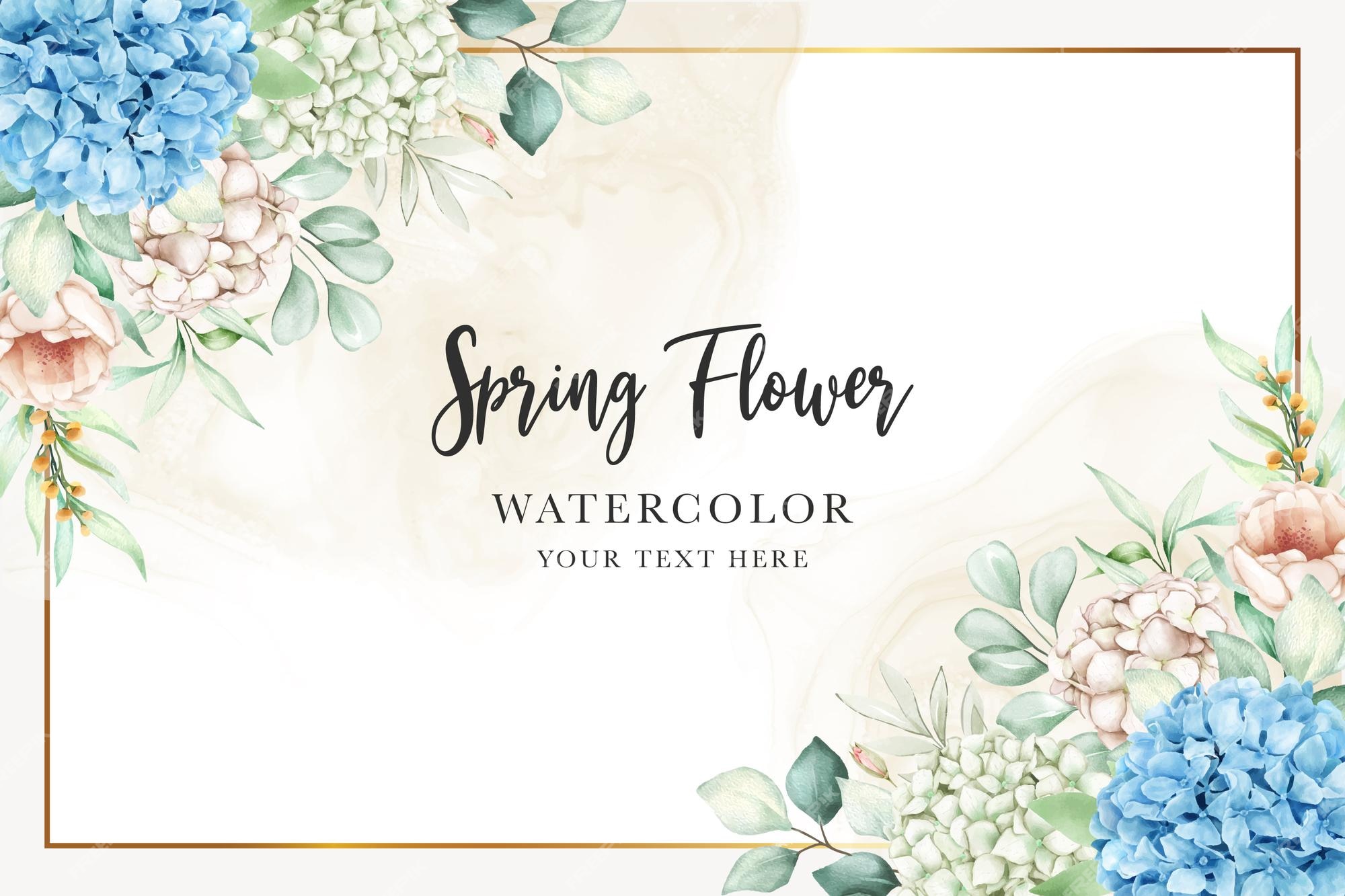 Hermoso diseño floral de fondo y marco de hortensia | Vector Gratis