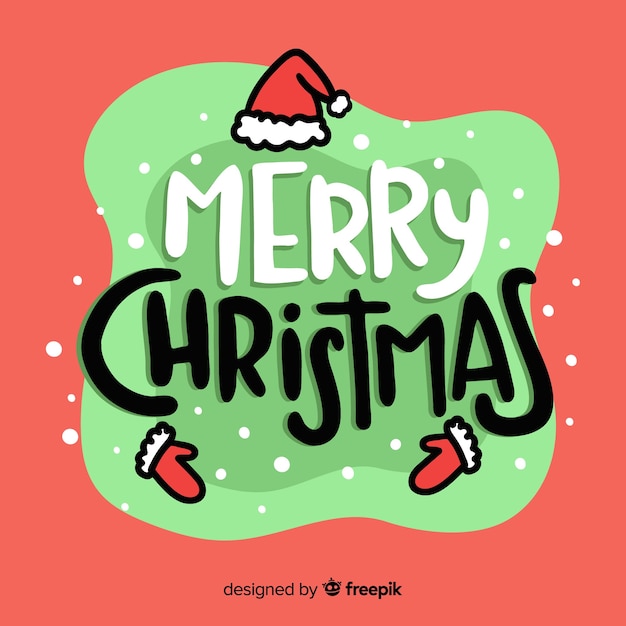 Vector gratuito hermoso diseño de lettering de navidad