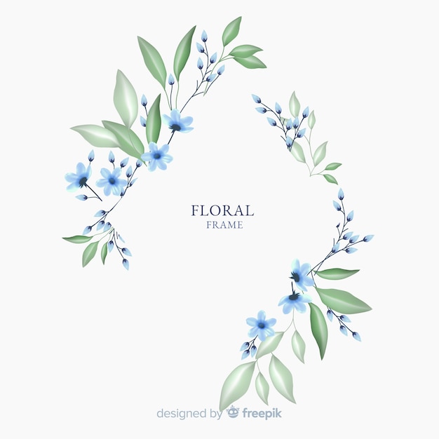 Hermoso diseño de marco floral