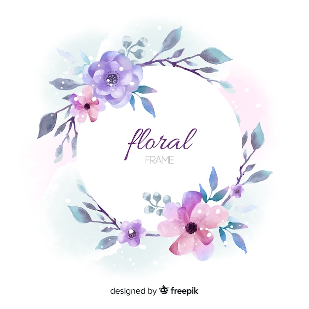 Hermoso diseño de marco floral