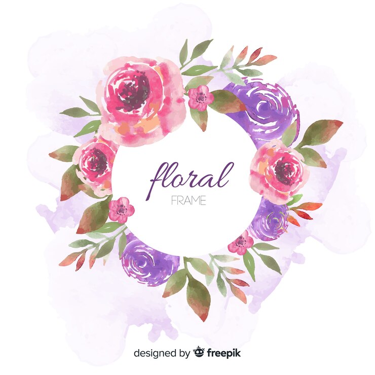 Vector gratuito hermoso diseño de marco floral