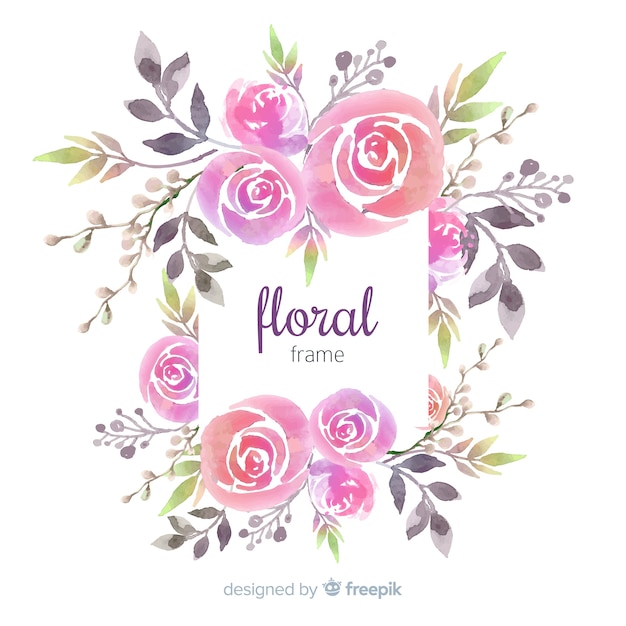 Hermoso diseño de marco floral