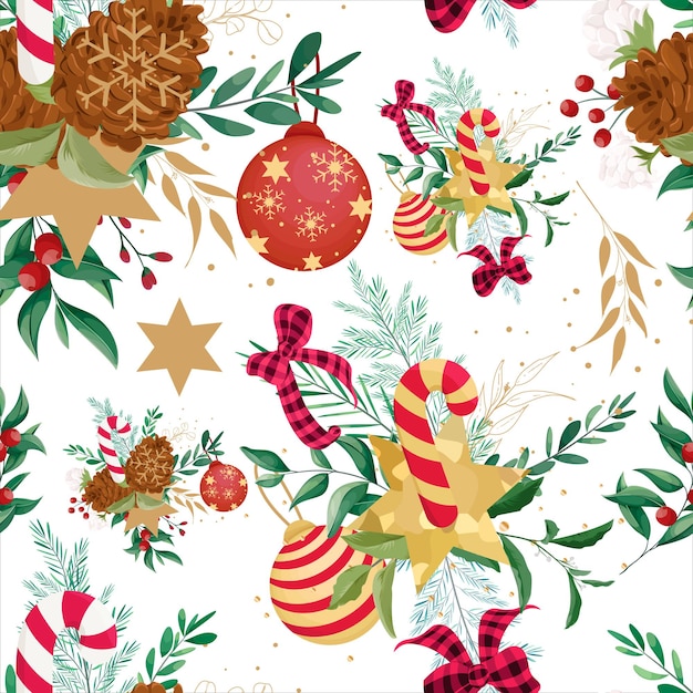 Hermoso diseño de patrón de navidad dibujado a mano