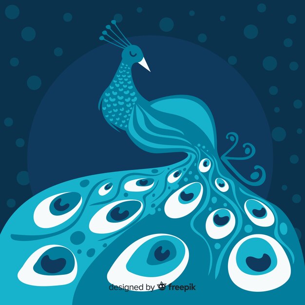Hermoso diseño de pavo real