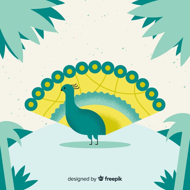 Hermoso diseño de pavo real
