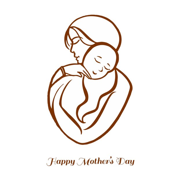 Hermoso diseño de silueta de madre y bebé