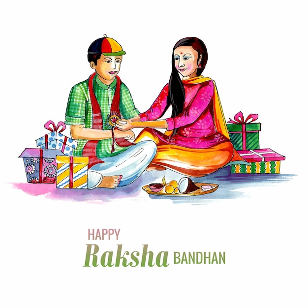 Vector gratuito hermoso diseño de tarjeta de celebración raksha bandhan