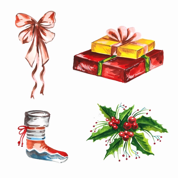 Hermoso diseño de tarjeta de elementos decorativos navideños