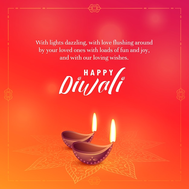 Hermoso diwali desea diseño de vectores de fondo