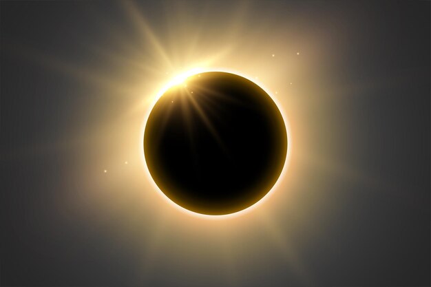 hermoso eclipse solar completo con rayos brillantes para la energía espiritual