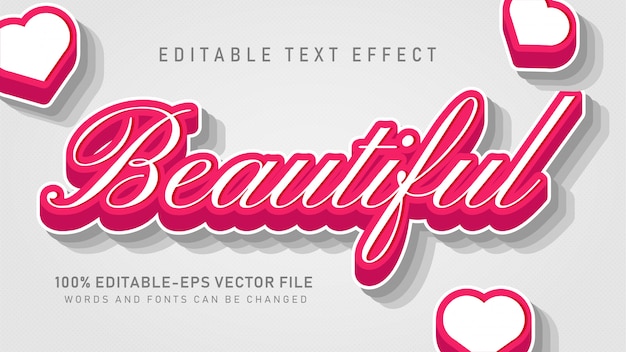 Vector gratuito hermoso efecto de texto