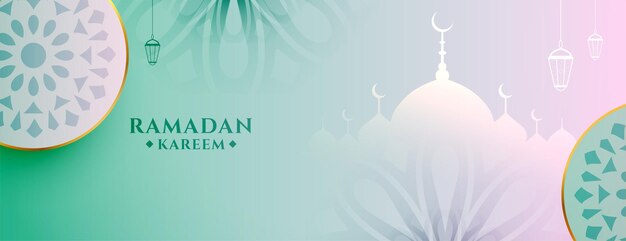 Hermoso estilo islámico ramadan kareem eid mubarak banner