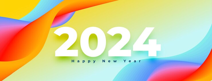 Vector gratuito hermoso feliz año nuevo 2024 evento de diseño de papel de pared vector