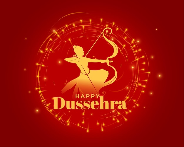 Vector gratuito hermoso festival rojo de dussehra desea diseño de tarjeta