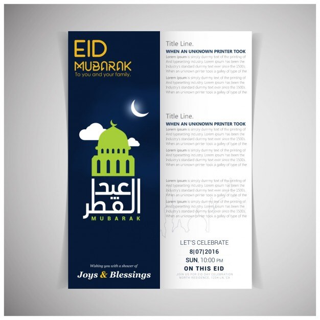 Hermoso folleto de eid mubarak