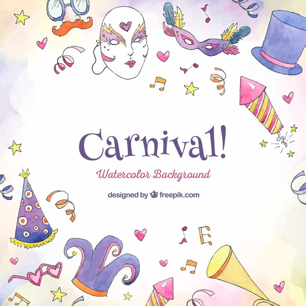 Hermoso fondo de carnaval dibujado a mano