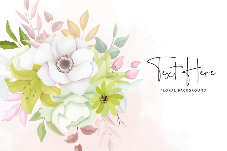 hermoso fondo de corona floral dibujado a mano