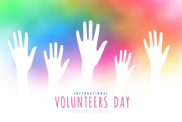 hermoso fondo del día internacional de los voluntarios para el vector de servicio social