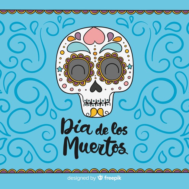 Vector gratuito hermoso fondo del día de muertos