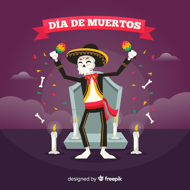 Vector gratuito hermoso fondo para el día de muertos