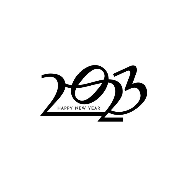 Hermoso fondo de diseño de texto de feliz año nuevo 2023