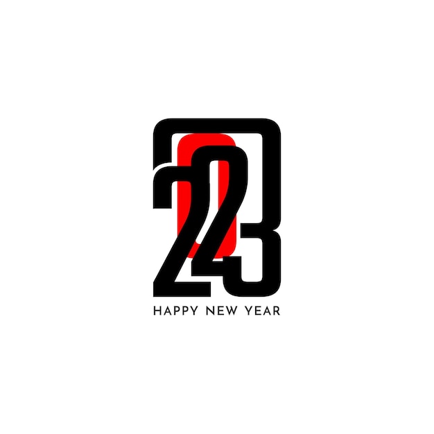 Hermoso fondo de diseño de texto de feliz año nuevo 2023