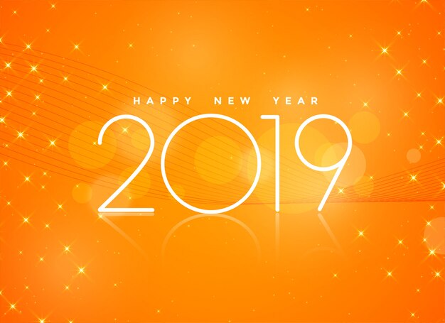 Hermoso fondo de feliz año nuevo naranja 2019