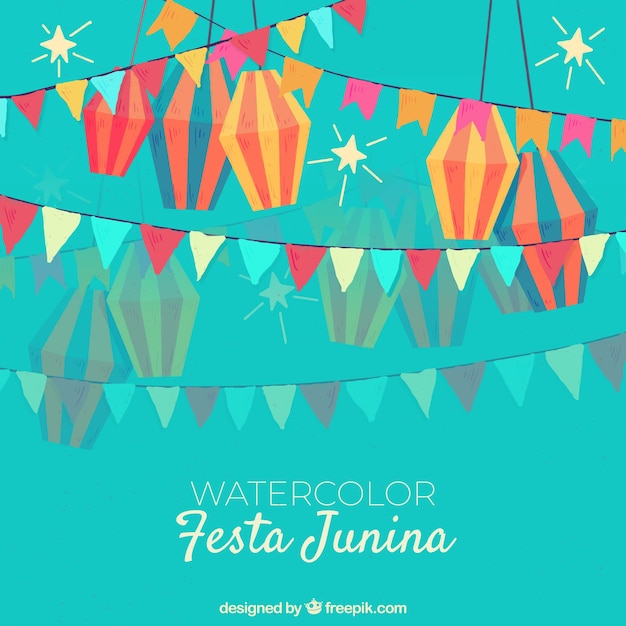 Vector gratuito hermoso fondo de festa junina