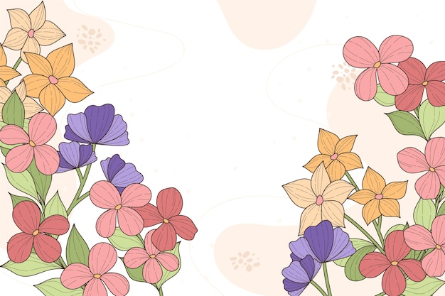 Vector gratuito hermoso fondo floral con espacio de copia