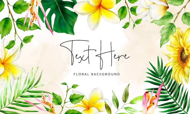 Hermoso fondo floral de verano acuarela