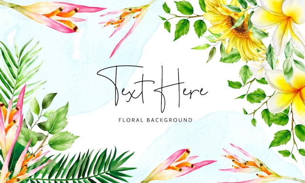 Hermoso fondo floral de verano acuarela