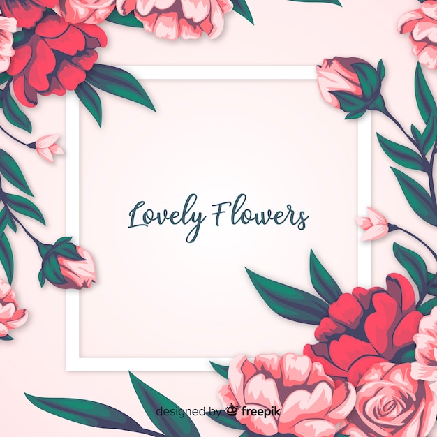 Vector gratuito hermoso fondo floral