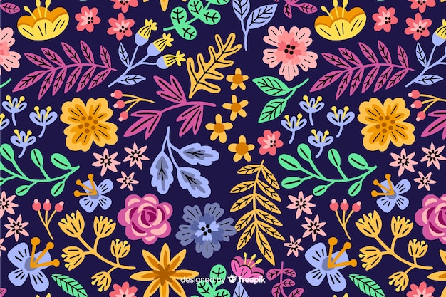 Vector gratuito hermoso fondo de flores de colores