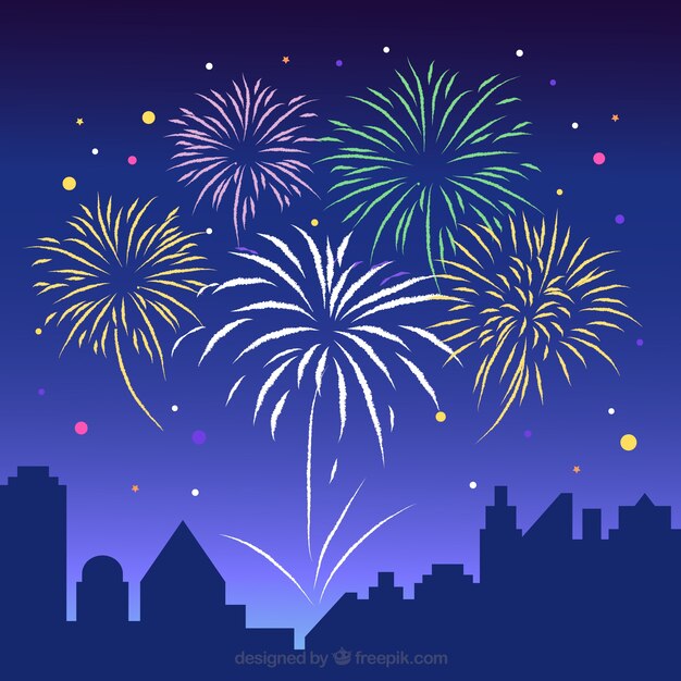 Un hermoso fondo de fuegos artificiales