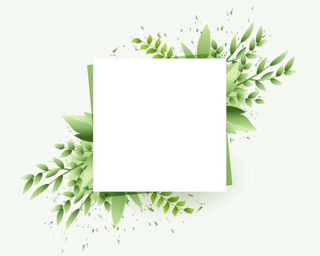 hermoso fondo de hojas verdes con diseño de marco vacío