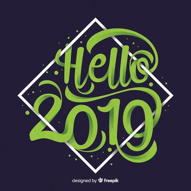 Vector gratuito hermoso fondo de lettering de 2019