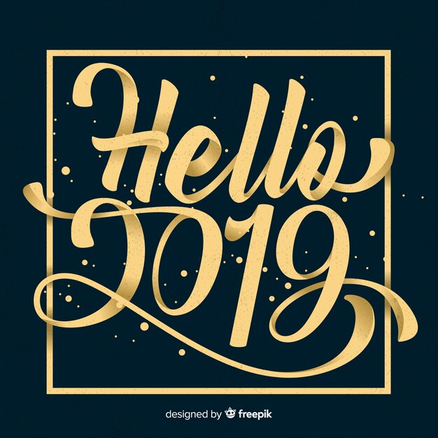 Hermoso fondo de lettering de 2019