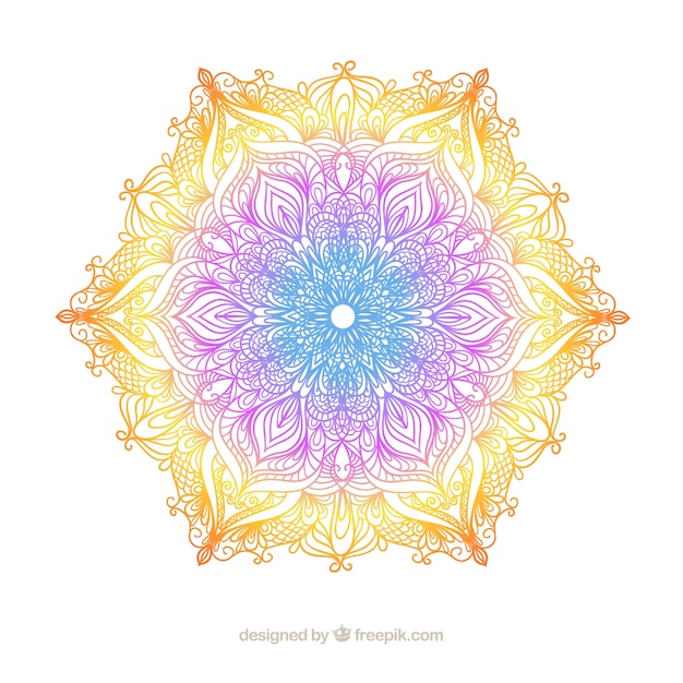 Vector gratuito hermoso fondo de mandala