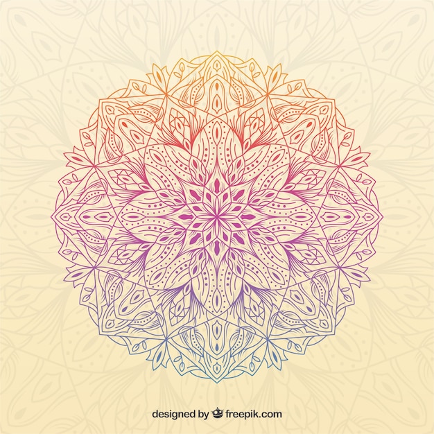 Vector gratuito hermoso fondo de mandala