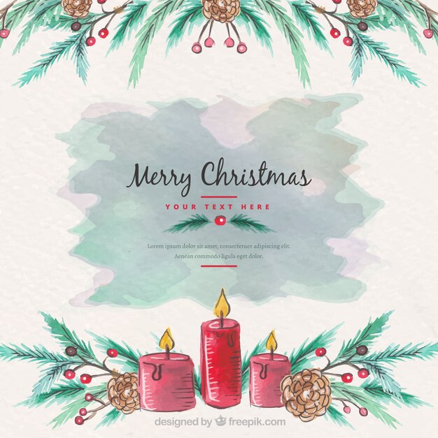 Hermoso fondo de navidad hecho con acuarela