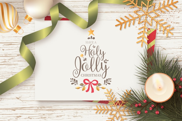 Vector gratuito hermoso fondo de navidad con plantilla de tarjeta de navidad