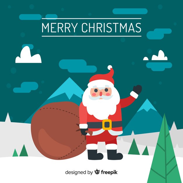 Un hermoso fondo navideño con un diseño plano