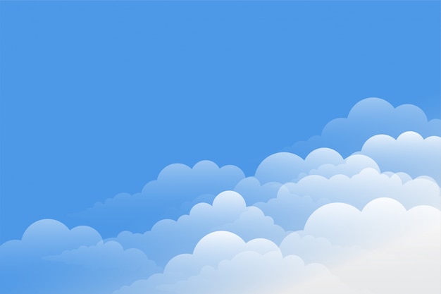 Vector gratuito hermoso fondo de nubes con diseño de cielo azul