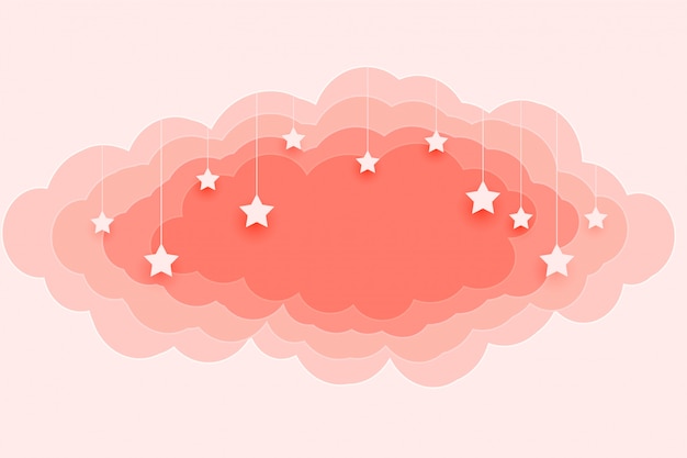 Vector gratuito hermoso fondo de nubes y estrellas de color pastel