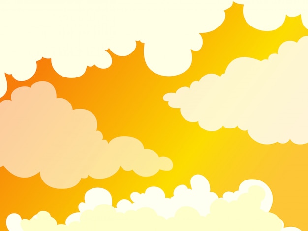 Hermoso fondo nublado cielo dorado