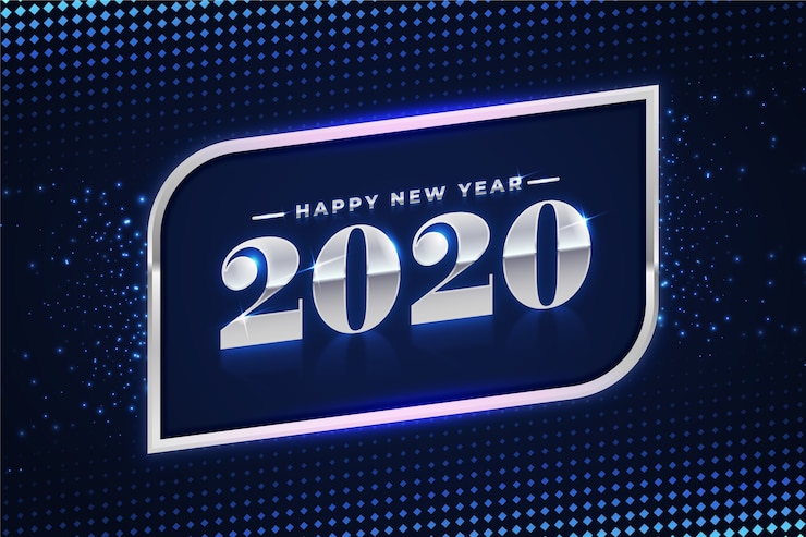 Vector gratuito hermoso fondo de plata año nuevo 2020