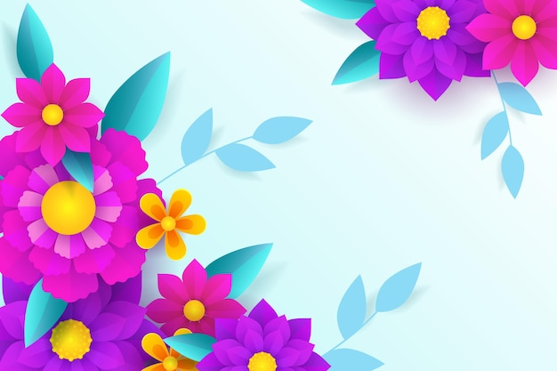 Hermoso fondo de primavera en estilo papel