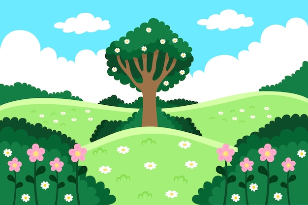 Vector gratuito hermoso fondo de primavera